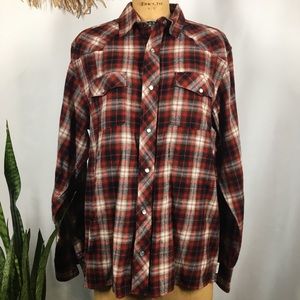 Men’s red plaid button up.